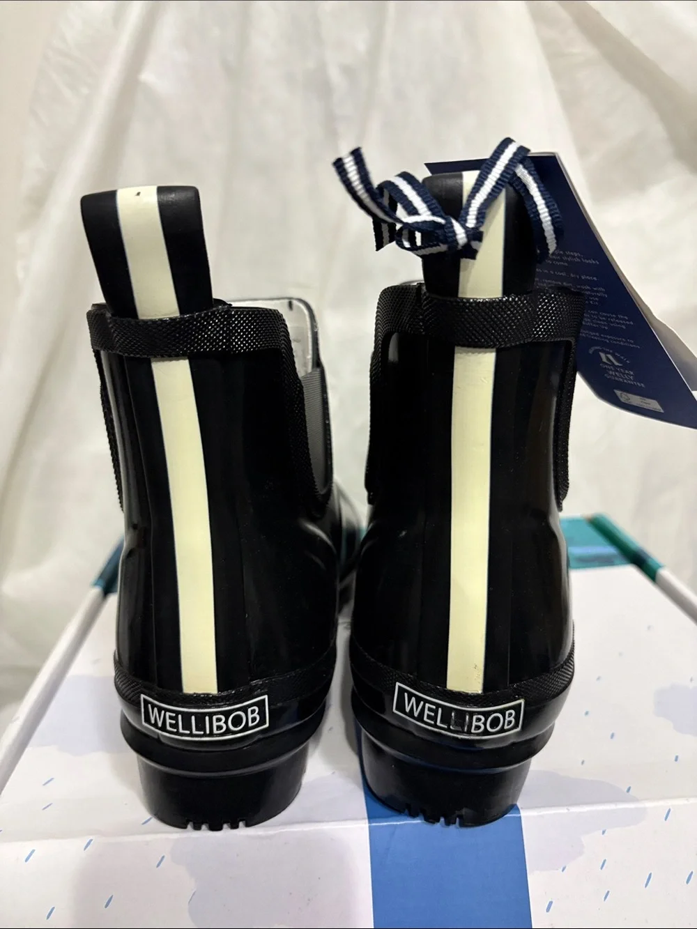 Joules Black Rain Ankle Boots size US 8 NWT